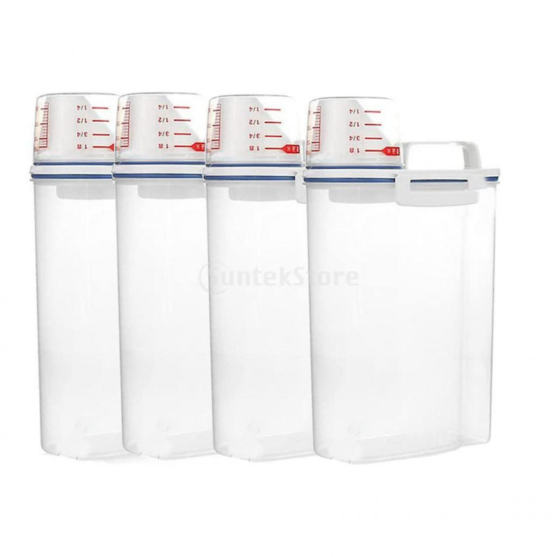 4pcs / pack Distributeur de céréales Boîte de stockage de riz Récipient à mesurer Tasse à mesurer 4pcs / pack Distributeur de céréales Boîte de stockage de riz Récipient à mesurer Tasse à mesurer