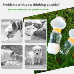 Dog Water Bottle With Food Container Multifunctional Portable 2 In 1 Travel Water Bottle