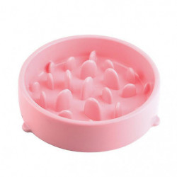 Slow Feeder Dog Bowl, Anti-gulping Maze Dog Food Bowl Bloat Stop Dog Foodpink,1pcs