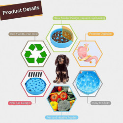 Slow Feeder Dog Bowl, Anti-gulping Maze Dog Food Bowl Bloat Stop Dog Foodpink,1pcs