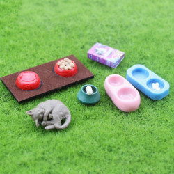 2x Dollhouse Miniature 1:12 Toy Pet Dog Food Bowl Set For Fairy Garden Decor 2x Dollhouse Miniature 1:12 Toy Pet Dog Food Bowl Set For Fairy Garden Decor