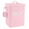 23X18.5cm pink pet food containers 1pc moisture-proof storage can iron rice box rice bucket for home