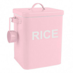 23X18.5cm pink pet food containers 1pc moisture-proof storage can iron rice box rice bucket for home