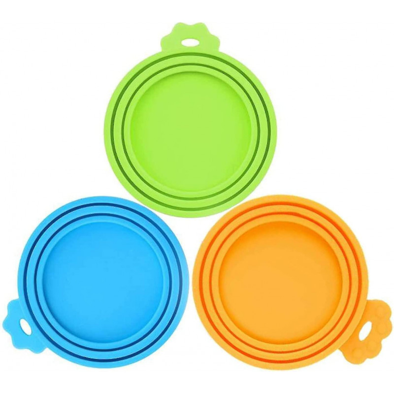 3 Pack Pet Food Can Covers Lids Universal Bpa Free & Dishwasher Safe/silicone Dog&cat Food Can Lid Covers