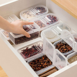 Plastic Spice Organizer Box Moisture-proof Food Containers For Kitchen Counters Cabinets Shelves Plastic Spice Organizer Box Moisture-proof Food Containers For Kitchen Counters Cabinets Shelves