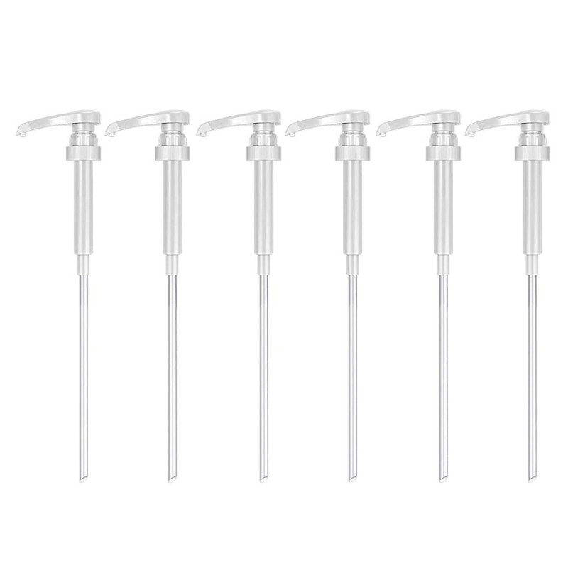 6Pcs Syrup Pump Food Grade Strong Sealing Moisture-proof Leakproof Easy to Clean Tea Juice Bottle