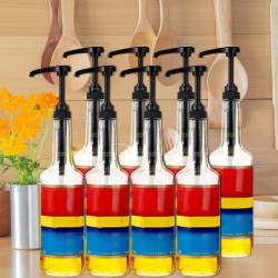 6Pcs Syrup Pump Food Grade Strong Sealing Moisture-proof Leakproof Easy to Clean Tea Juice Bottle
