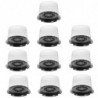 10Pcs Clear Plastic Food Container Cake Containers Carriers Packaging Box with Lids 4inch