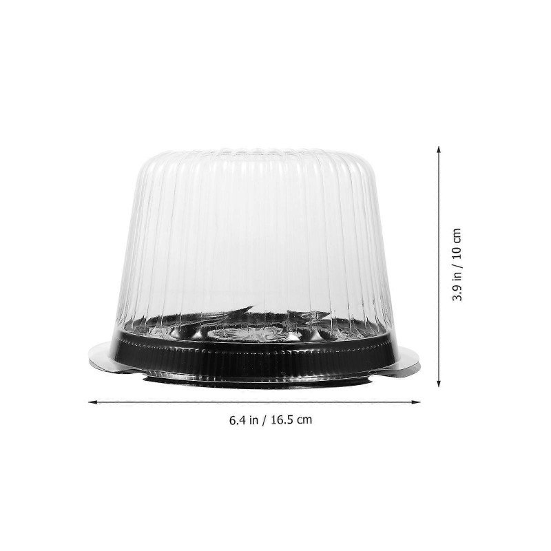 10Pcs Clear Plastic Food Container Cake Containers Carriers Packaging Box with Lids 4inch