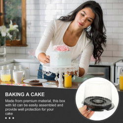 10Pcs Clear Plastic Food Container Cake Containers Carriers Packaging Box with Lids 4inch 10Pcs Clear Plastic Food Container Cake Containers Carriers Packaging Box with Lids 4inch