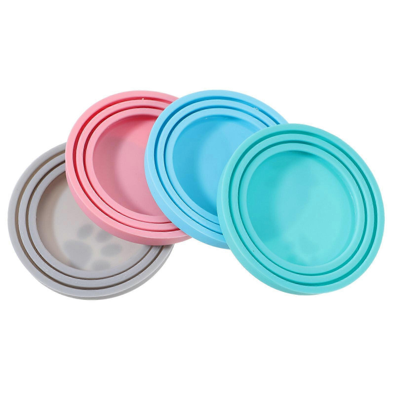 4pcs Cat Food Can Lids Silicone Small Pet Food Can Lids for Wet Food Container