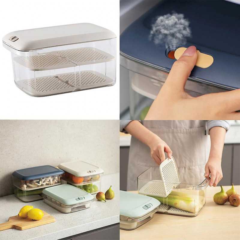 Couvercles en plastique de stockage Bpa Sans fuite Récipient alimentaire Vert clair A