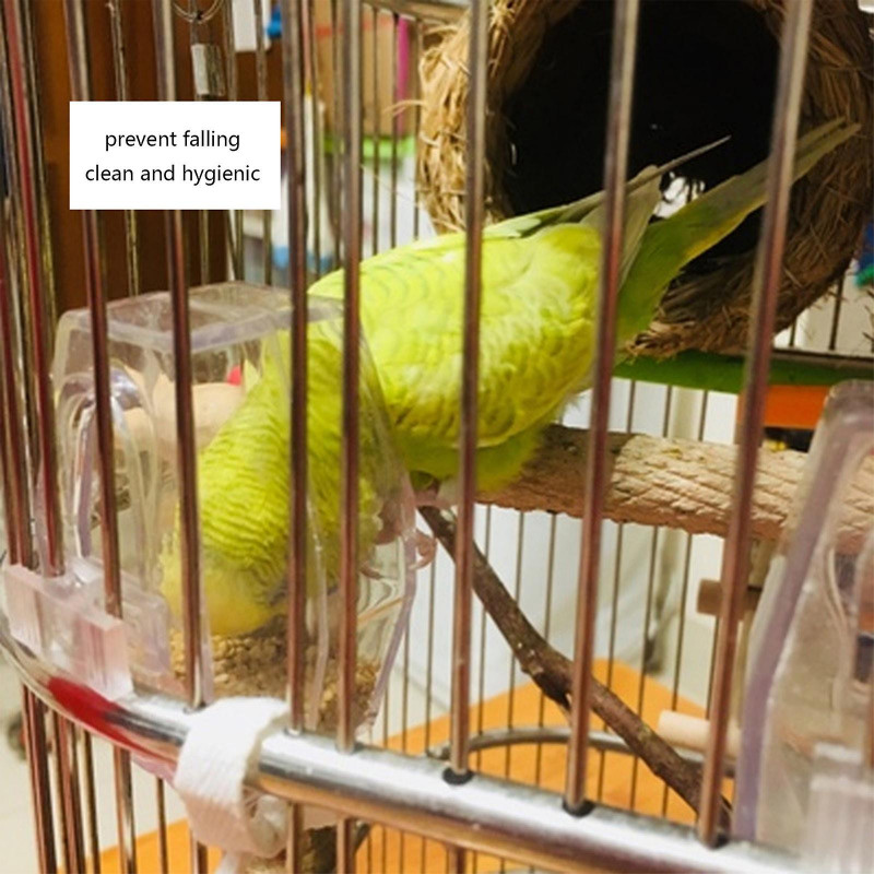 Mangeoire à oiseaux en plastique No Mess Food Container Distributeur automatique pour cockatiels