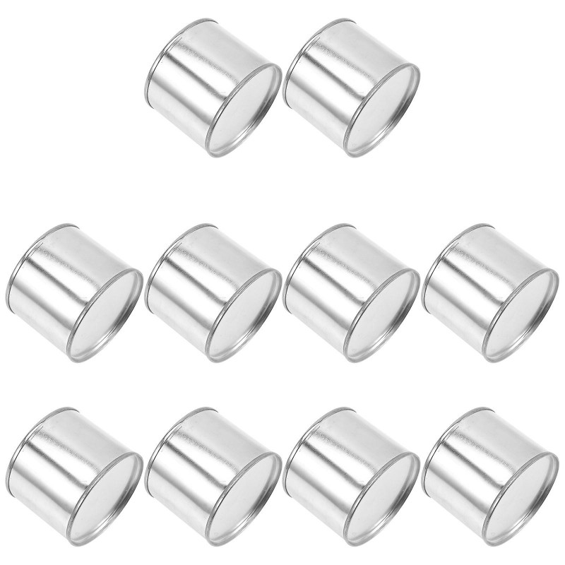 10Pcs Iron Round Paint Iron Practical Paint Storage Can Durable Ink Container for Storage(0.1L)