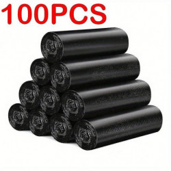 100pcs Black Household Disposable Garbage Bag Kitchen Storage Cleaning Waste Bags Privacy Pet Waste Plastic Bag