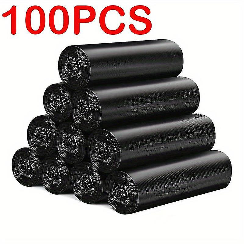 100pcs Black Household Disposable Garbage Bag Kitchen Storage Cleaning Waste Bags Privacy Pet Waste Plastic Bag