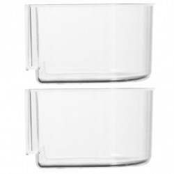 2PCS Bird Food Trough Bird Feeder Thick Semicircle Bird Food Box (Transparent) 2PCS Bird Food Trough Bird Feeder Thick Semicircle Bird Food Box (Transparent)