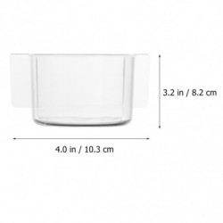 2PCS Bird Food Trough Bird Feeder Thick Semicircle Bird Food Box (Transparent) 2PCS Bird Food Trough Bird Feeder Thick Semicircle Bird Food Box (Transparent)