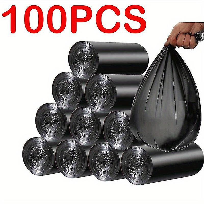 100pcs Black Household Disposable Garbage Bag Kitchen Storage Cleaning Waste Bags Privacy Pet Waste Plastic Bag