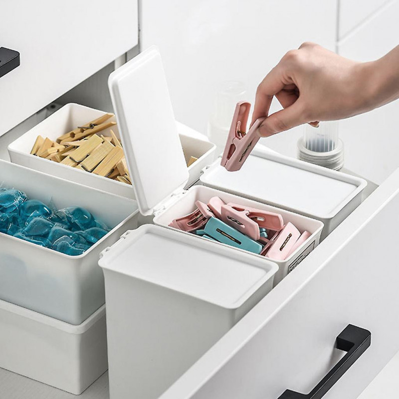 Washing Powder Storage Box With Lid Moisture-proof Dust-proof Grocery Organizer Sundries Classification For Case For Dra