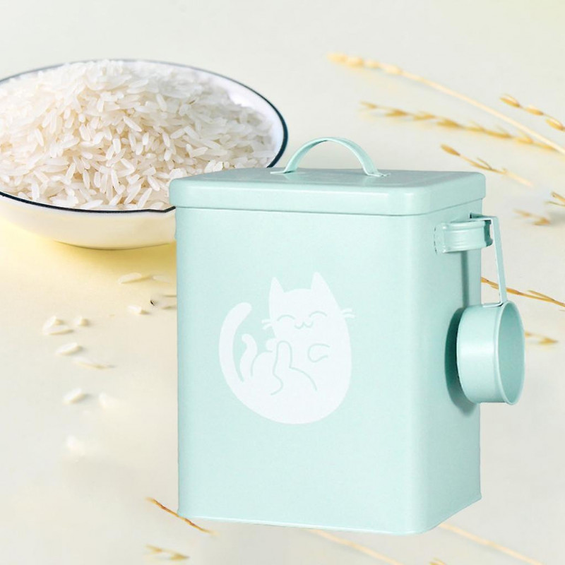 Multipurpose Kitchen Storage Bucket With Scoop Food Storage Bucket For Cereal Rice Flour - White