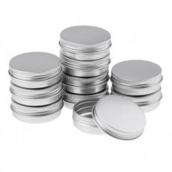 10 boîtes de conserve en aluminium vides avec couvercles à vis Boîte Récipient Pot Top Rond 40g 1.4oz 10 boîtes de conserve en aluminium vides avec couvercles à vis Boîte Récipient Pot Top Rond 40g 1.4oz