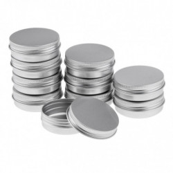 10 boîtes de conserve en aluminium vides avec couvercles à vis Boîte Récipient Pot Top Rond 40g 1.4oz 10 boîtes de conserve en aluminium vides avec couvercles à vis Boîte Récipient Pot Top Rond 40g 1.4oz