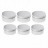 6 Pieces Aluminium Lip Balm Empty Pot Jar Tin Container Box With Screw Lid