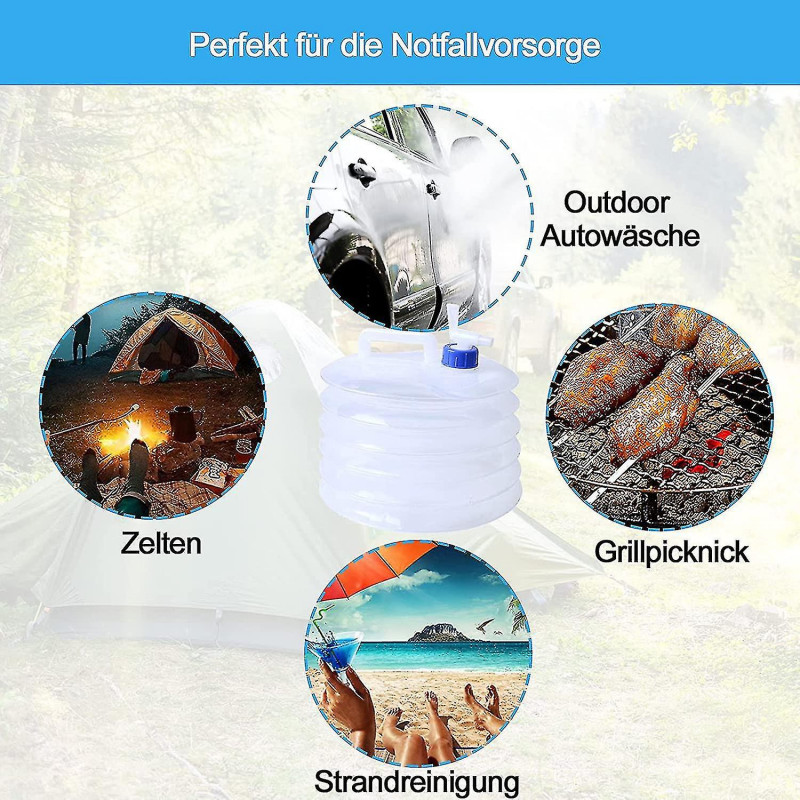 Bidon d’eau pliable, bidon d’eau avec robinet, bidon d’eau camping 10l, collapsib