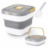 Rice Food Container, Foldable Tight 15 Lb Pet Treat Containers Dispenser With Lid Loc Scoop