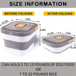 Rice Food Container, Foldable Tight 15 Lb Pet Treat Containers Dispenser With Lid Loc Scoop Rice Food Container, Foldable Tight 15 Lb Pet Treat Containers Dispenser With Lid Loc Scoop