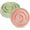 Interactive Dog Bowl, Spiral Slow Feeder Pet Dish (pink And Green)