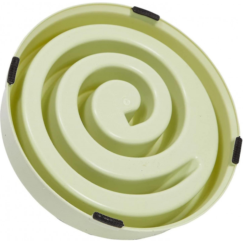 Interactive Dog Bowl, Spiral Slow Feeder Pet Dish (pink And Green)