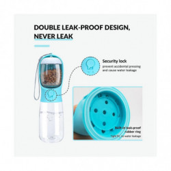 2-in-1 Dog Water Bottle,leak Proof Portable Pet Water Bottle With Food Container,outdoor Portable W