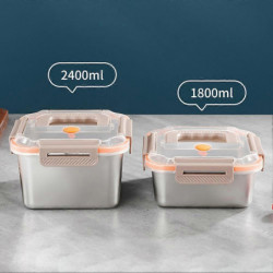Portable Crisper Box with Handle Stainless Steel Food Container Stackable Large Fresh-Keeping Box Portable Crisper Box with Handle Stainless Steel Food Container Stackable Large Fresh-Keeping Box