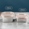 Portable Crisper Box with Handle Stainless Steel Food Container Stackable Large Fresh-Keeping Box