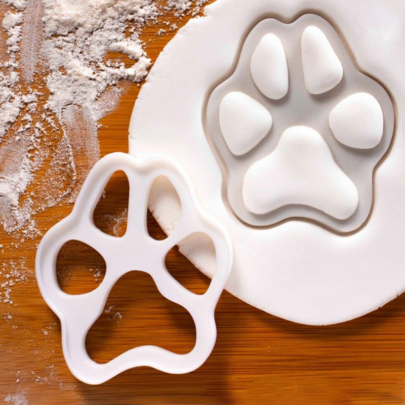 Biscuit Mould Easily Demoulding Not Sticky Food Grade Pastry Tool Plastic Cat Paw Print Cookie Mould for Bakery KAESI