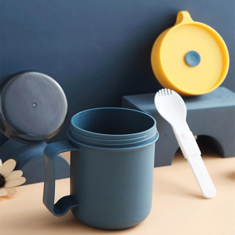 500ml Breakfast Cup Silicone Vent Plug Food Contact Grade Multifunction Portable Oatmeal Bowl with Sealed Lid And [...]