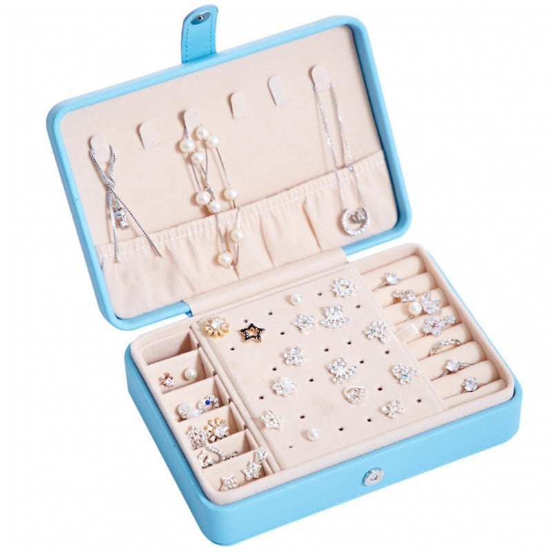 Large Capacity Double Layer Jewelry Organizer Box Dustproof Moisture-proof Rings Necklaces Lipsticks Removable [...]