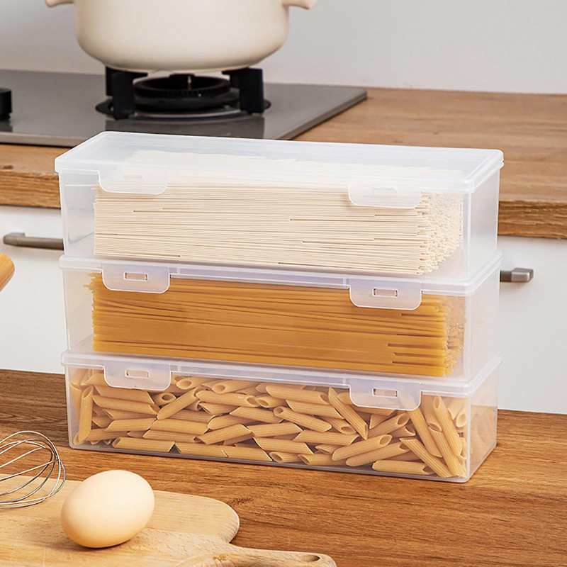 1560ml Spaghetti Box Flip Lid Large Capacity Fresh-Keeping Transparent Box Multifunctional Storage Food Grade Dry [...]