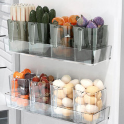 Refrigerator Organizer with Handle Food-Grade Wear-resistant Reusable Large Capacity Food Storage Transparent [...]