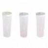 3Pcs Tall Food Storage Box Spaghetti Noodles Container Grain Cereal Jar Airtight Leak