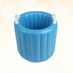 Outdoor Multi-functional Porable PVC Inflatable Ice Bucket Foldable Bucket Storage Bucket (Blue)