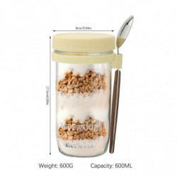 Récipient d’avoine hermétique de grande capacité avec marques de mesure, pots Mason Pots d’avoine de nuit avec [...]