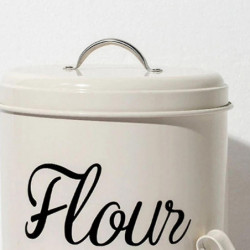 Récipient de stockage de farine alimentaire en métal blanc 5l Récipient 5L avec couvercle hermétique, durable