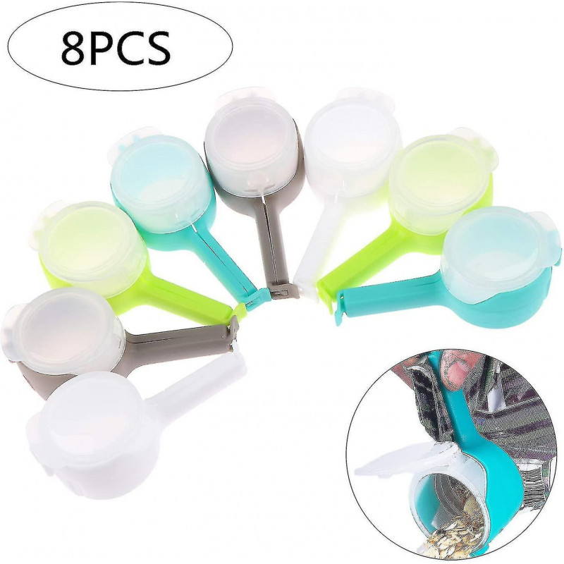 8 pièces clip d’étanchéité de sac alimentaire avec bec verseur pour clip d’étanchéité de stockage de nourriture