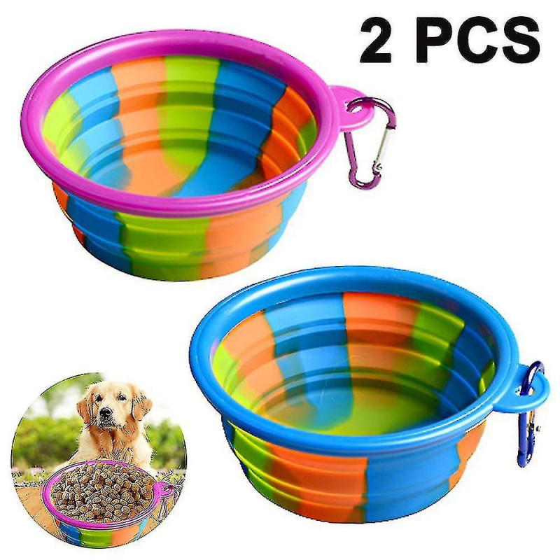 Collapsible Dog Bowls, 2 Pack Portable Foldable Cup Water Bowls