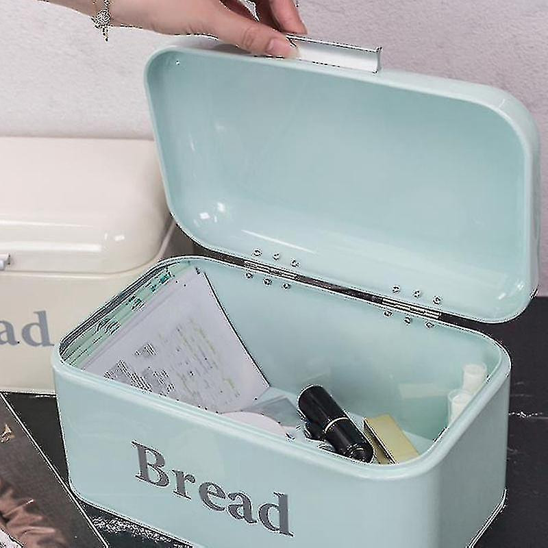 Vintage Bread Box Cupboard Iron Box Desktop Finishing Dust-proof Storage Box Storage Bin Food Kitch
