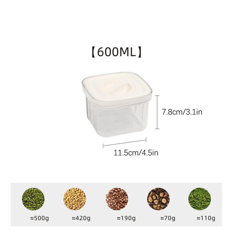 Miscellaneous Grains Barley Noodle Storage Jar Nut Candy Dry Storage Jar Transparent Buckle Dry Storage Jar