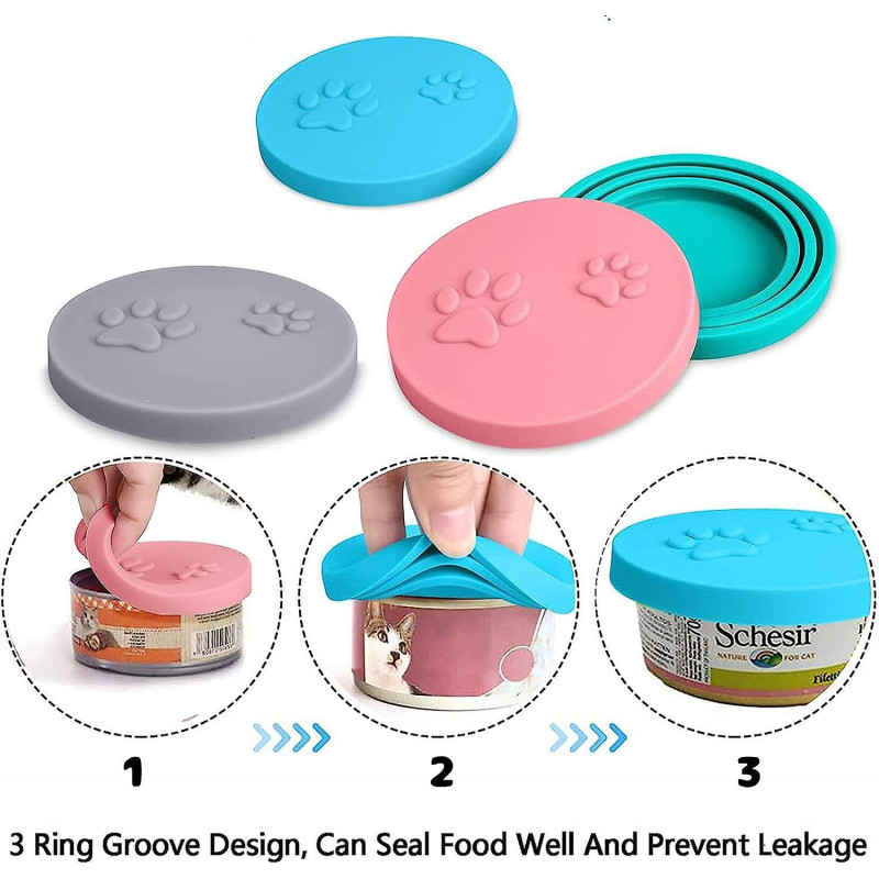 Animal Food Can Lid 3 Pieces Food Cans Lid Dog Cat Food Silicone Can Lid With Kitten Paw Pattern Universal [...]